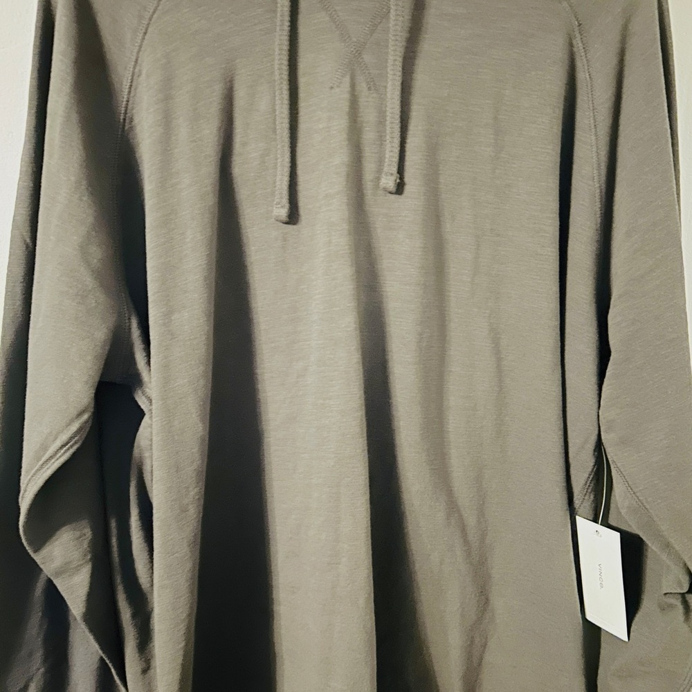 Gray Hoodie, Vince, XL, grey, 100% cotton.